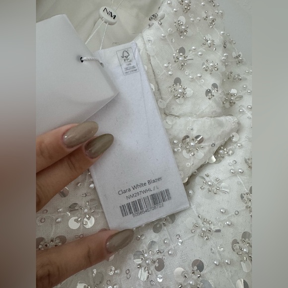 (Brand New with Tags) Nadine Merabi Clara White Blazer - Picture 11 of 15